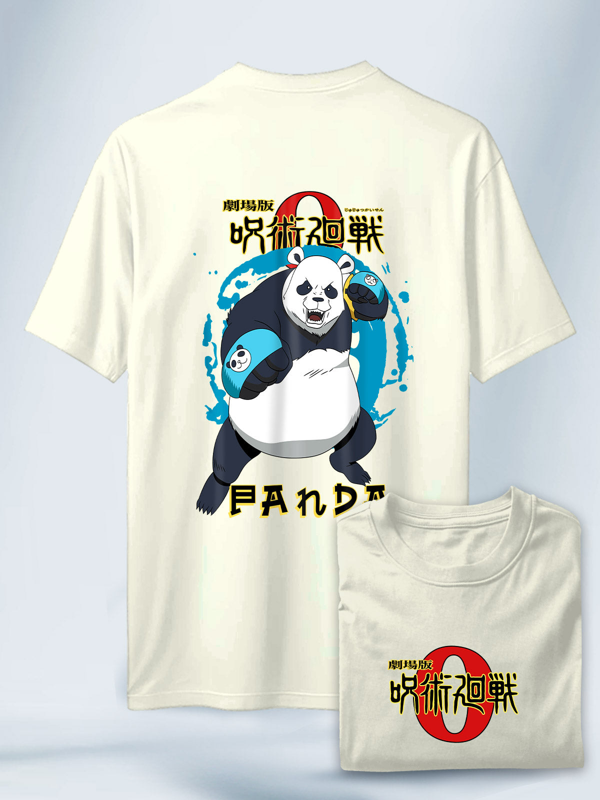 Camisa Blanca Hueso Unisex Panda Jujutsu Kaisen