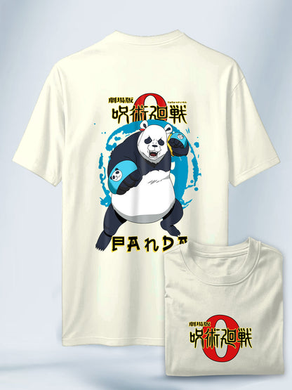 Camisa Blanca Hueso Unisex Panda Jujutsu Kaisen