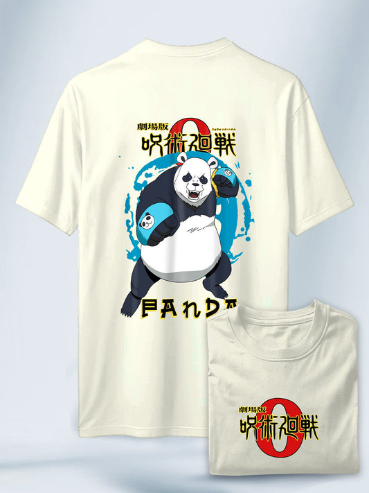 Camisa Blanca Hueso Unisex Panda Jujutsu Kaisen