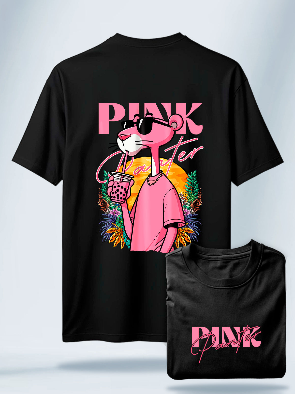 Camiseta Unisex Negra Pink Panter negra