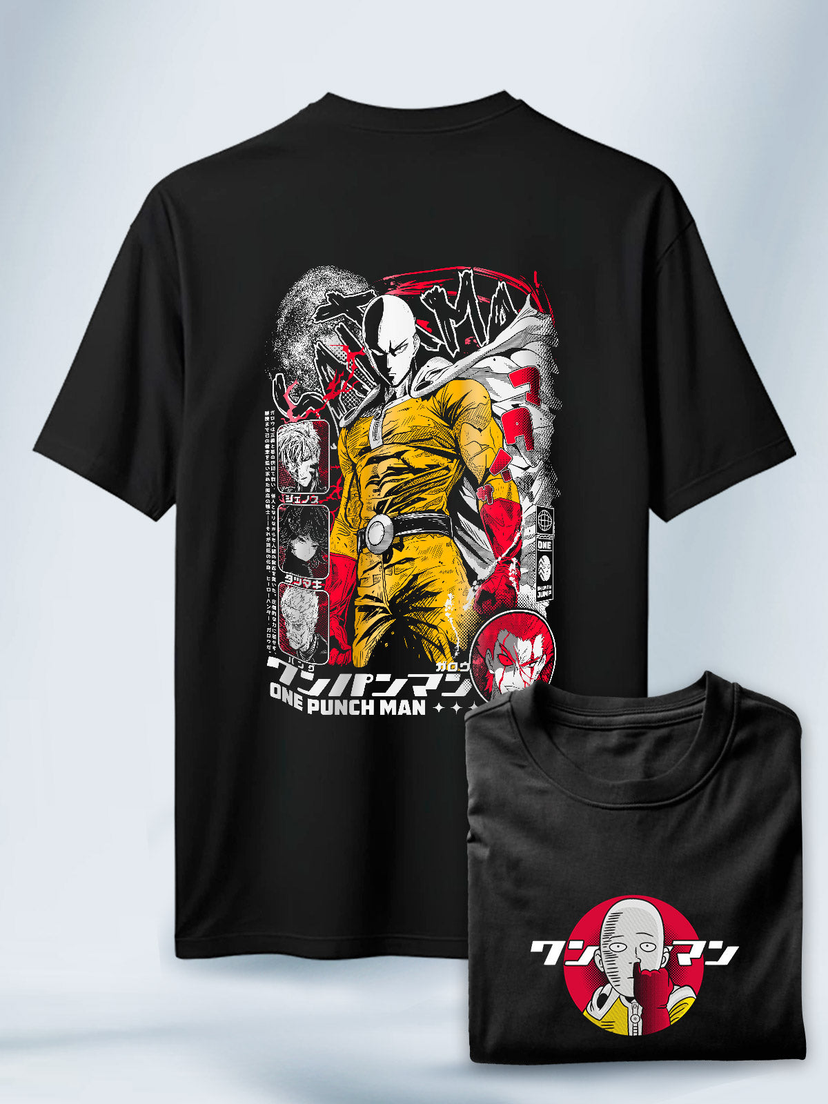 Camisa Negra Unisex Un golpe Saitama One Punch Man