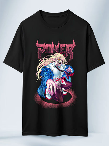 Camiseta Negra Unisex Power Reina del Metal Chainsaw Man
