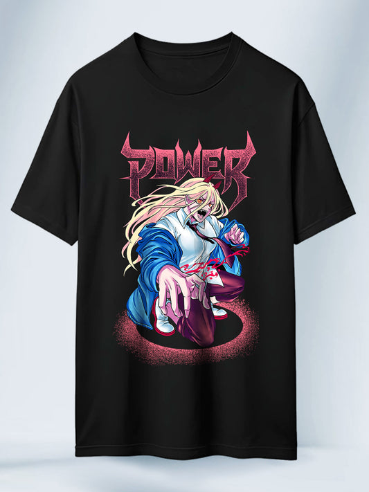 Camiseta Negra Unisex Power Reina del Metal Chainsaw Man
