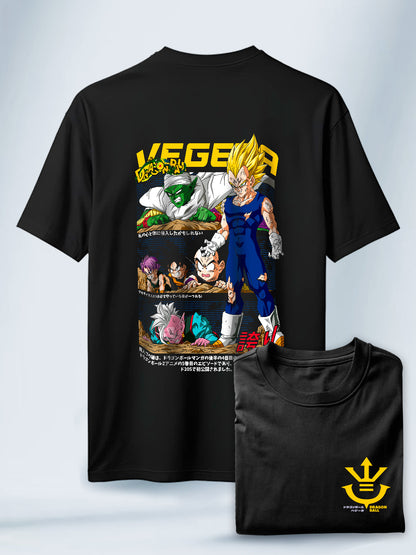 Camisa Negra Unisex Príncipe Vegeta Dragon Ball Z