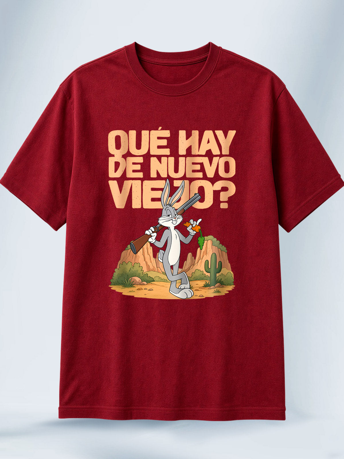 Camiseta Vinotinto Unisex Que Hay de Nuevo Viejo Los Looney Tunes