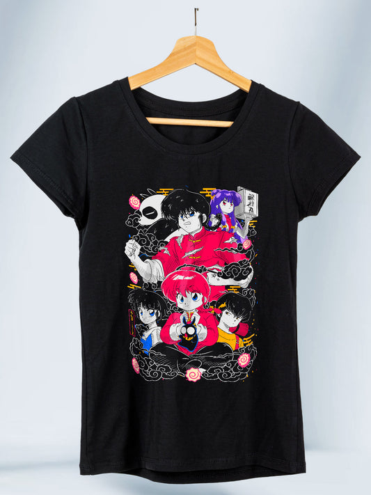 Camiseta Negra Mujer Locuras en el Amor Ranma 1/2