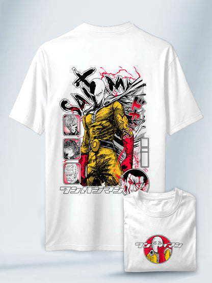 Camisa Blanca Unisex Saitama Poder Absoluto One Punch Man