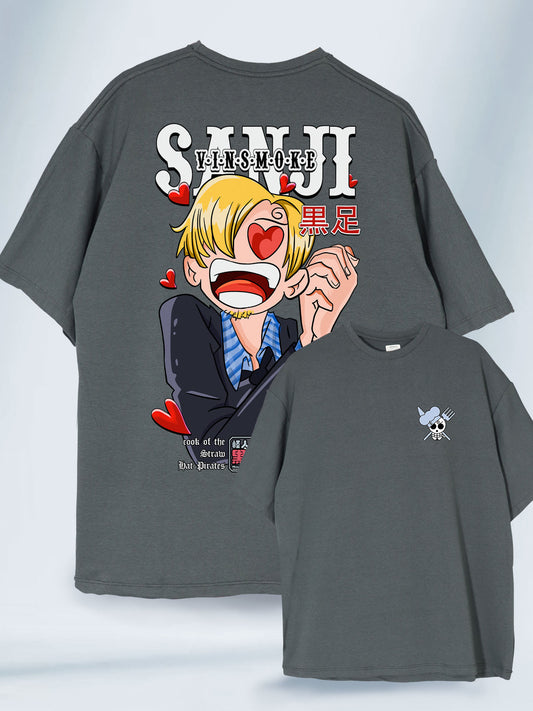 Camiseta Oversized Unisex Sanji in Love One Piece