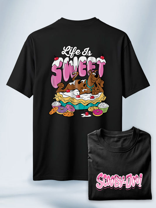 Camiseta Negra Unisex Scooby Fiesta Dulce Golosa Scooby Doo