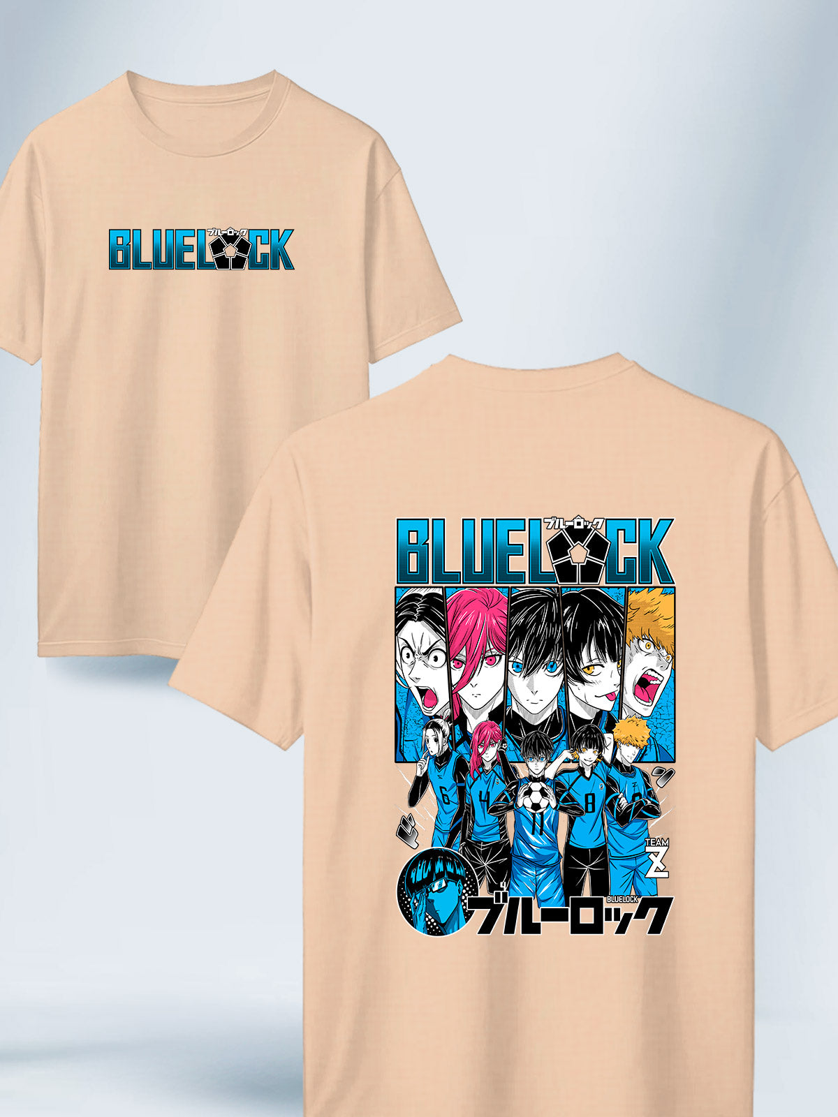 Camiseta Beige Unisex Equipo Z Blue Lock