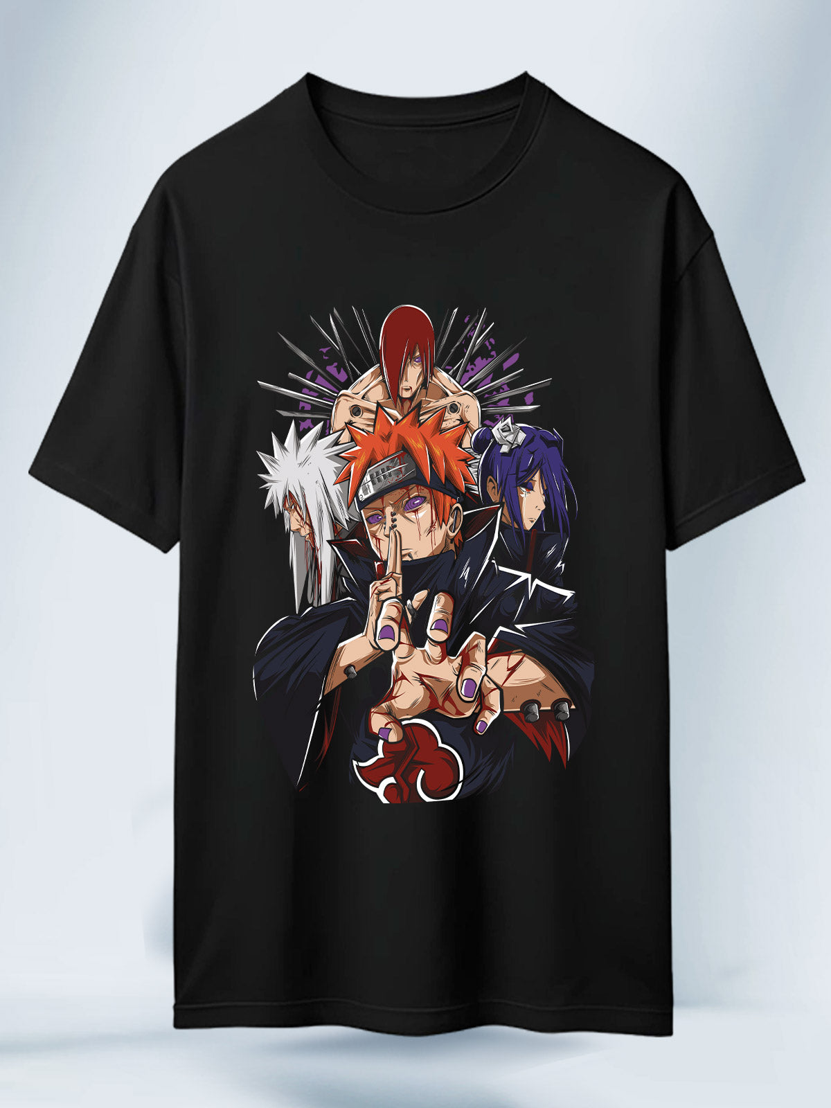 Camiseta Negra Unisex Pain Shinra Tensei Naruto
