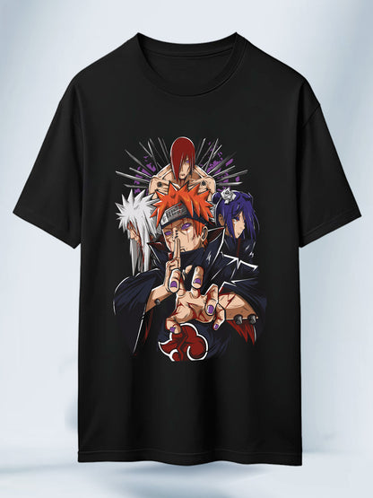 Camiseta Negra Unisex Pain Shinra Tensei Naruto