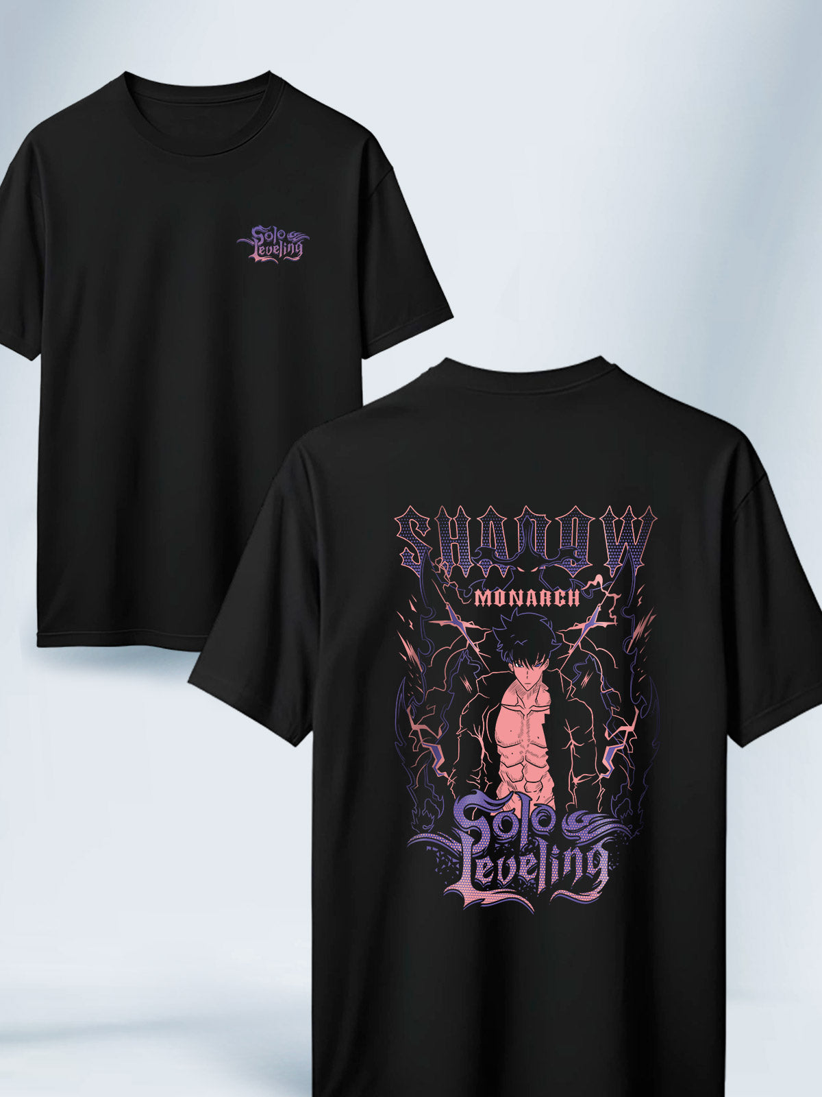 Camiseta Negra Unisex Sung Shadow Monarch Solo Leveling