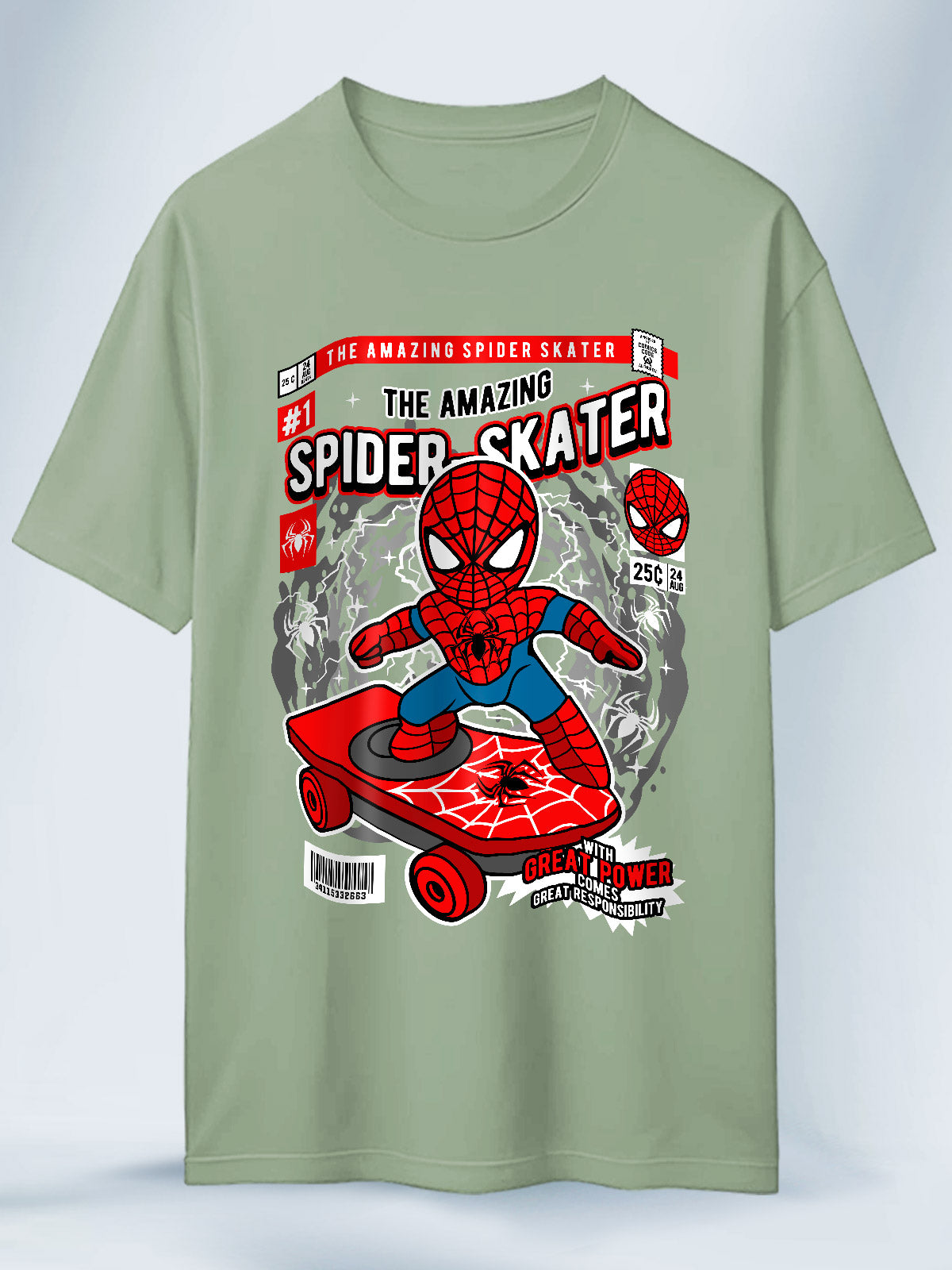 Camiseta Verde Unisex Skate SpiderMan