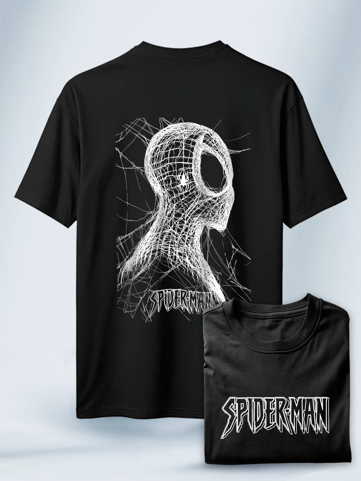 Camiseta Negra Unisex Web Art SpiderMan