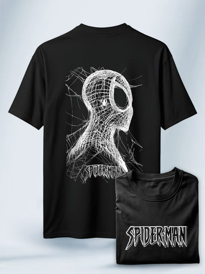 Camiseta Negra Unisex Web Art SpiderMan