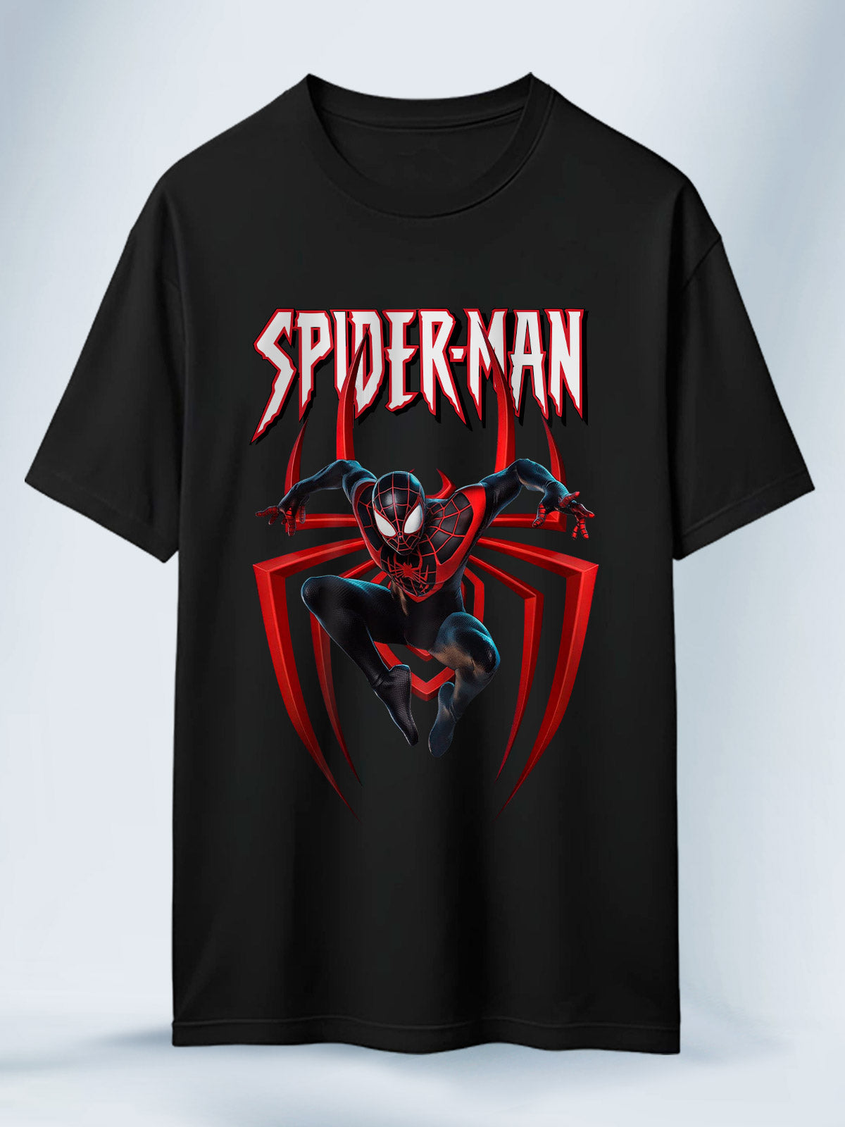 Camiseta Negra Unisex Miles Morales SpiderMan 2