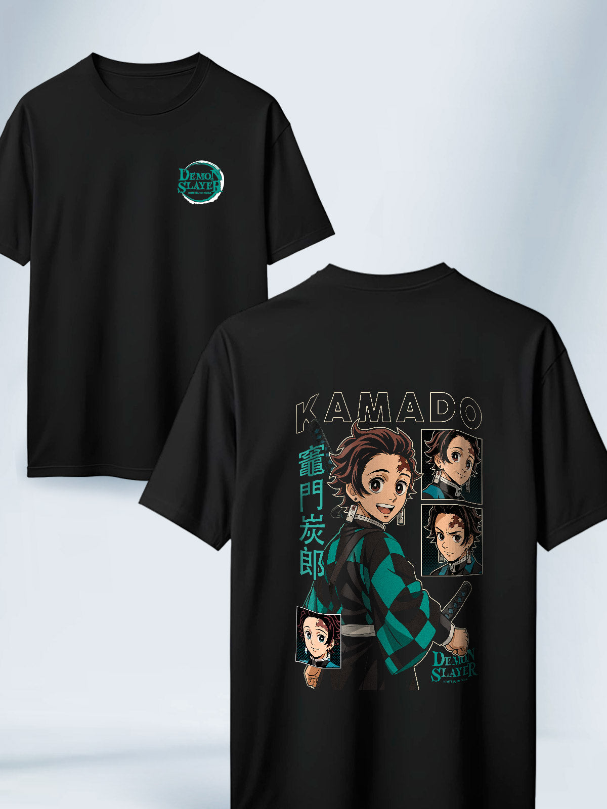 Camiseta Negra Unisex Tanjiro Cazador de Demonios Demon Slayer