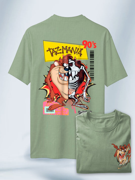 Camiseta Verde Unisex Taz Torbellino Destructor Retro 90s Looney Tunes