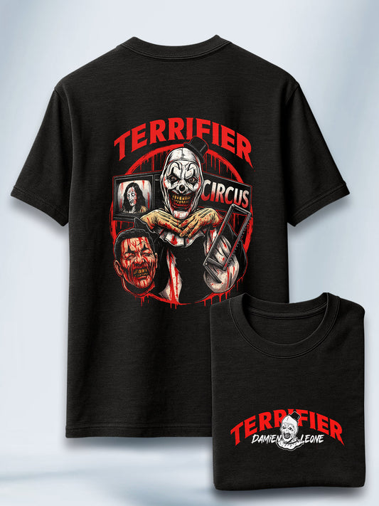 Camiseta Unisex Negra Art and the circus Terrifier
