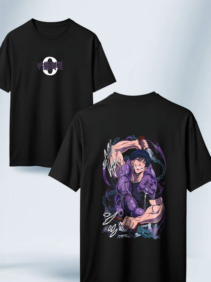Camiseta Negra Unisex Toji Cazador Supremo Jujutsu Kaisen