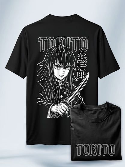 Camiseta Negra Unisex Tokito Niebla Letal Demon Slayer
