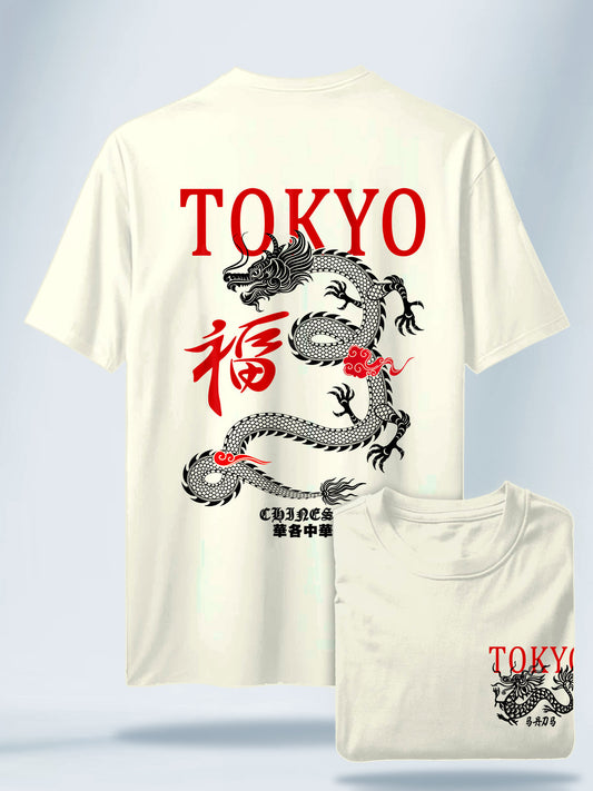 Camiseta Unisex Blanca Tokyo Hueso