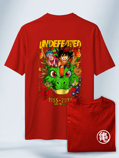 Camisa Roja Unisex El inicio Goku y Bulma Dragon Ball