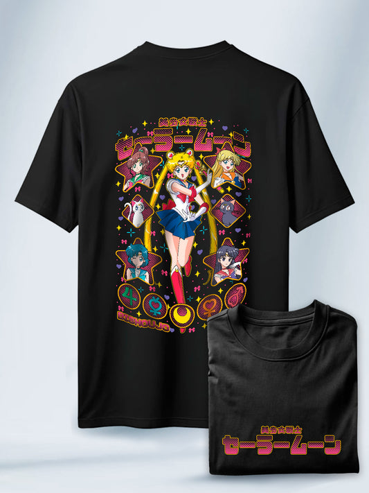 Camisa Negra Unisex Sailor Stars Universo Sailor Moon