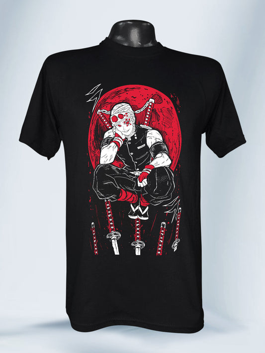 Camisa Negra Unisex Uzui Tengen Demon Slayer