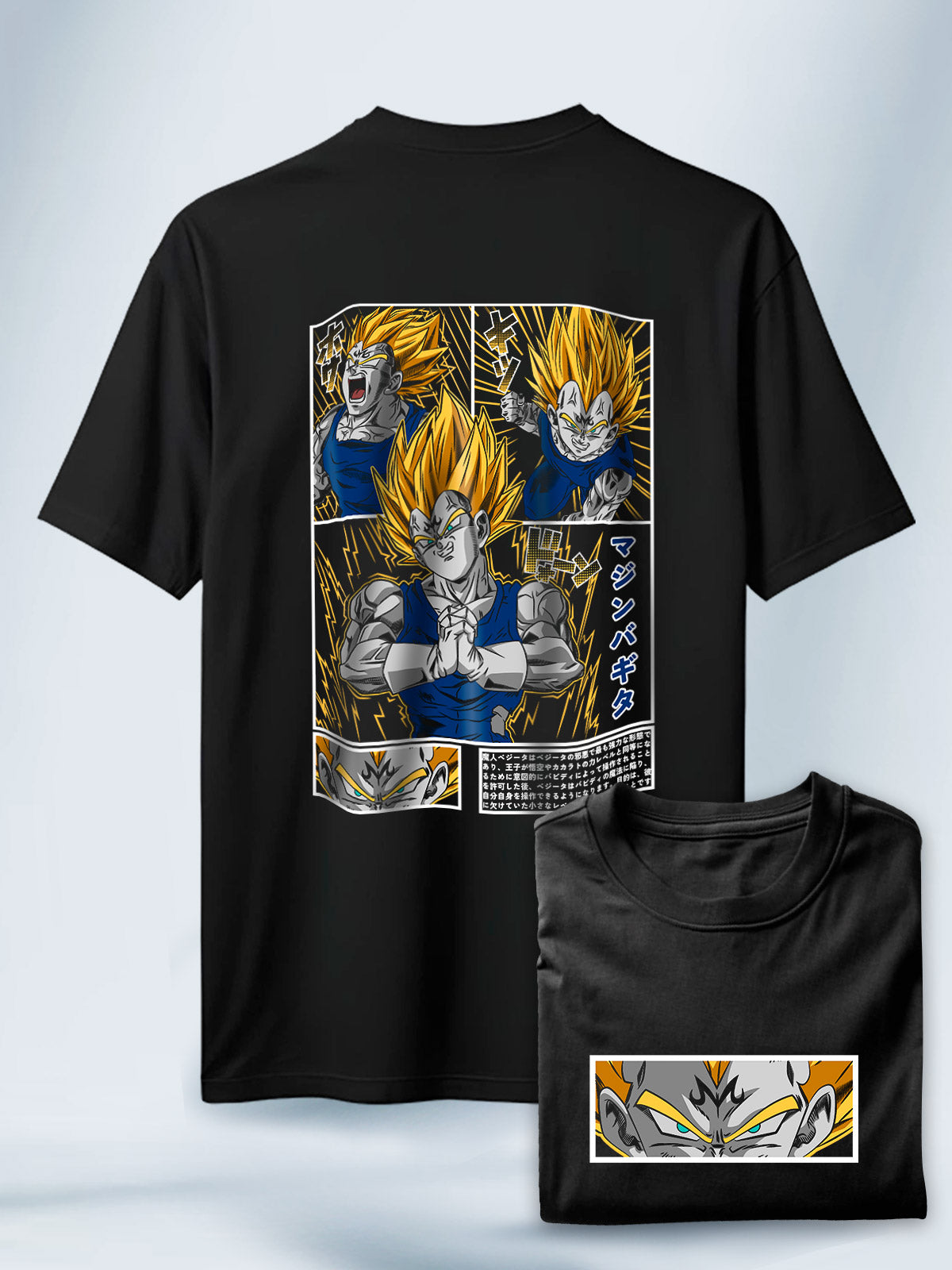 Camisa Negra Unisex Vegeta Majin Dragon Ball Z