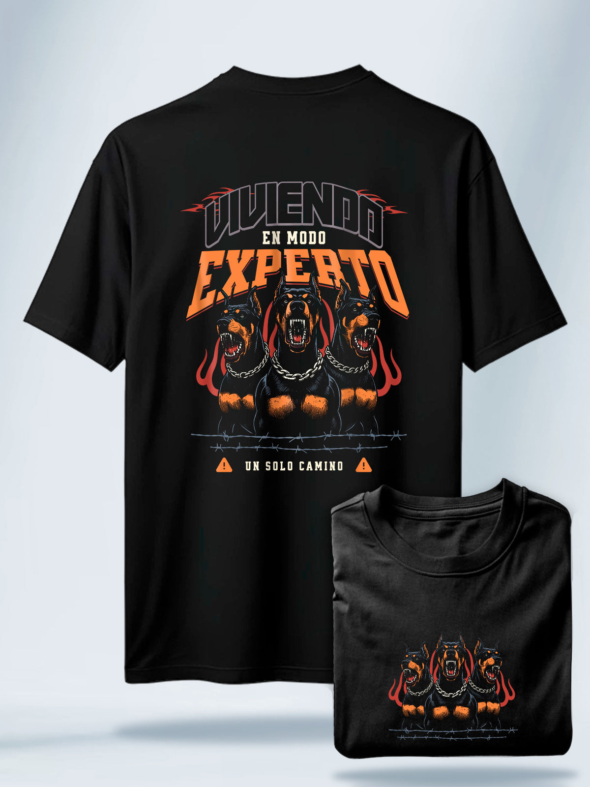 Camiseta Unisex Negra Viviendo en Modo Experto