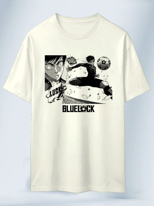 Camiseta Blanca Unisex Suerte Blue Lock