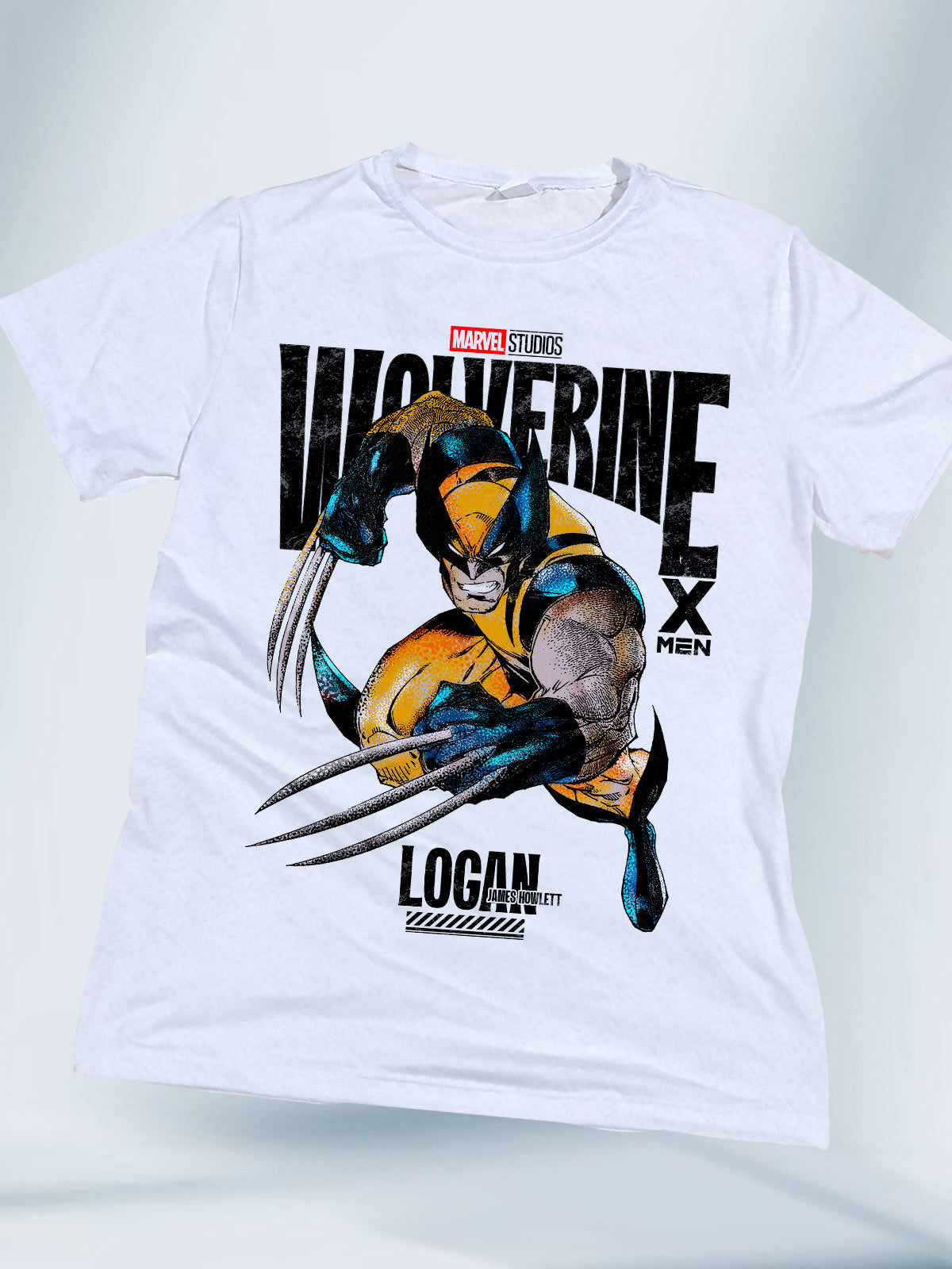 Camiseta Blanca Unisex Guepardo Wolverine Deadpool