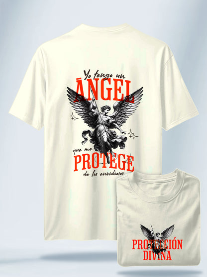 Camiseta Unisex Blanca Yo tengo un ángel