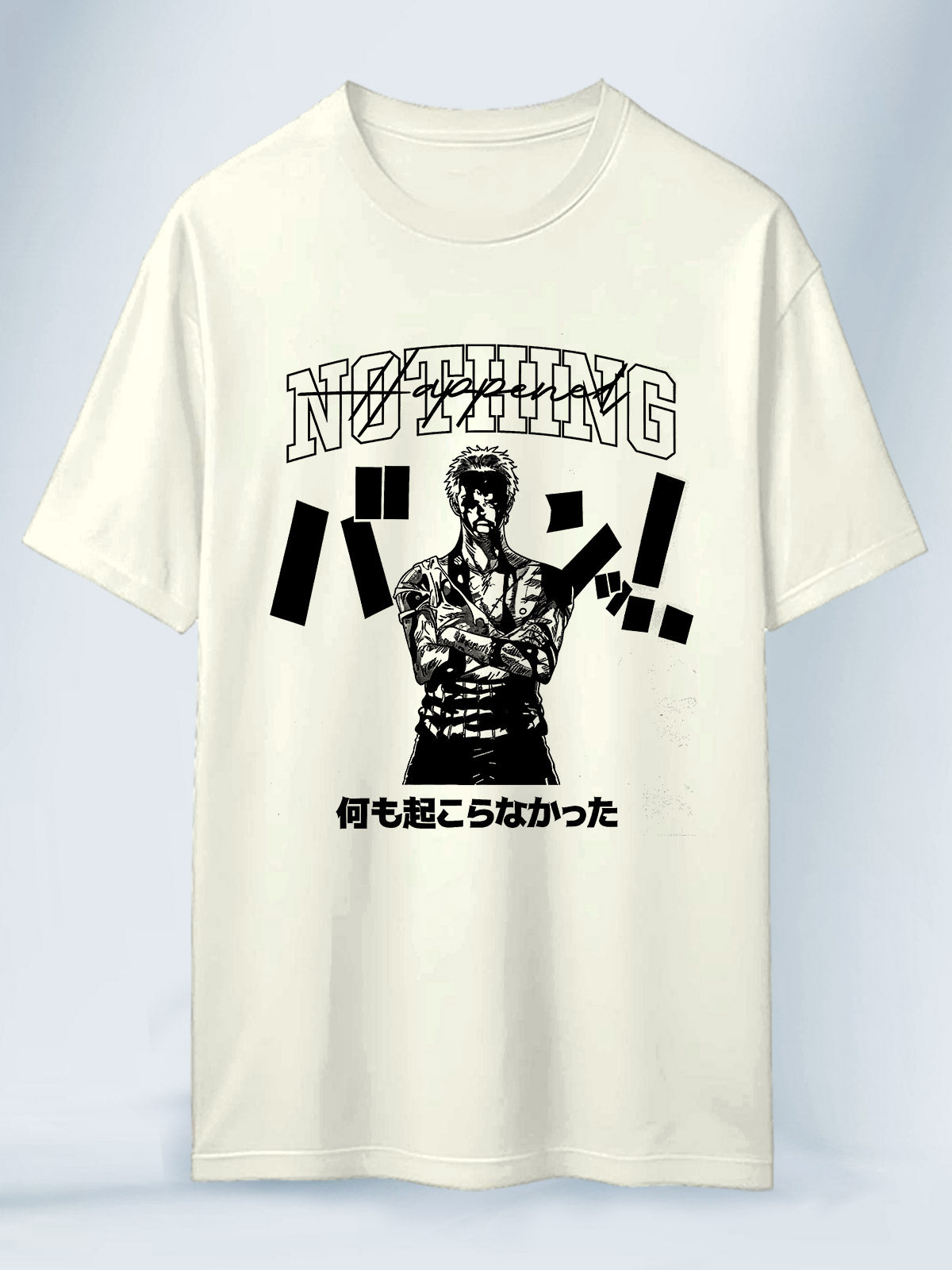 Camiseta Blanco Hueso Unisex Zoro NADA One Piece